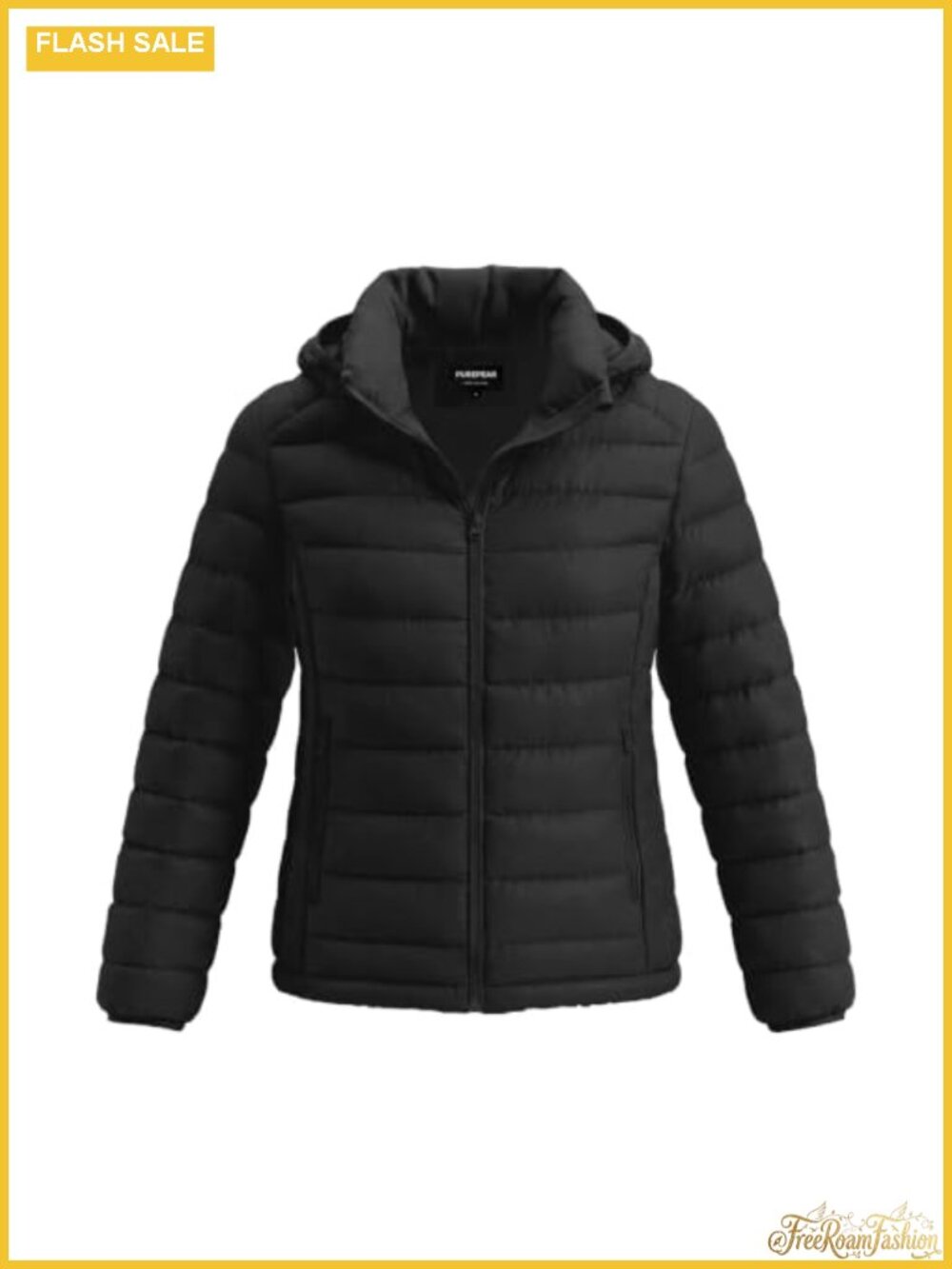 Women's Lightweight Packable Puffer Jacket Detachable Hood Quilted Hiking